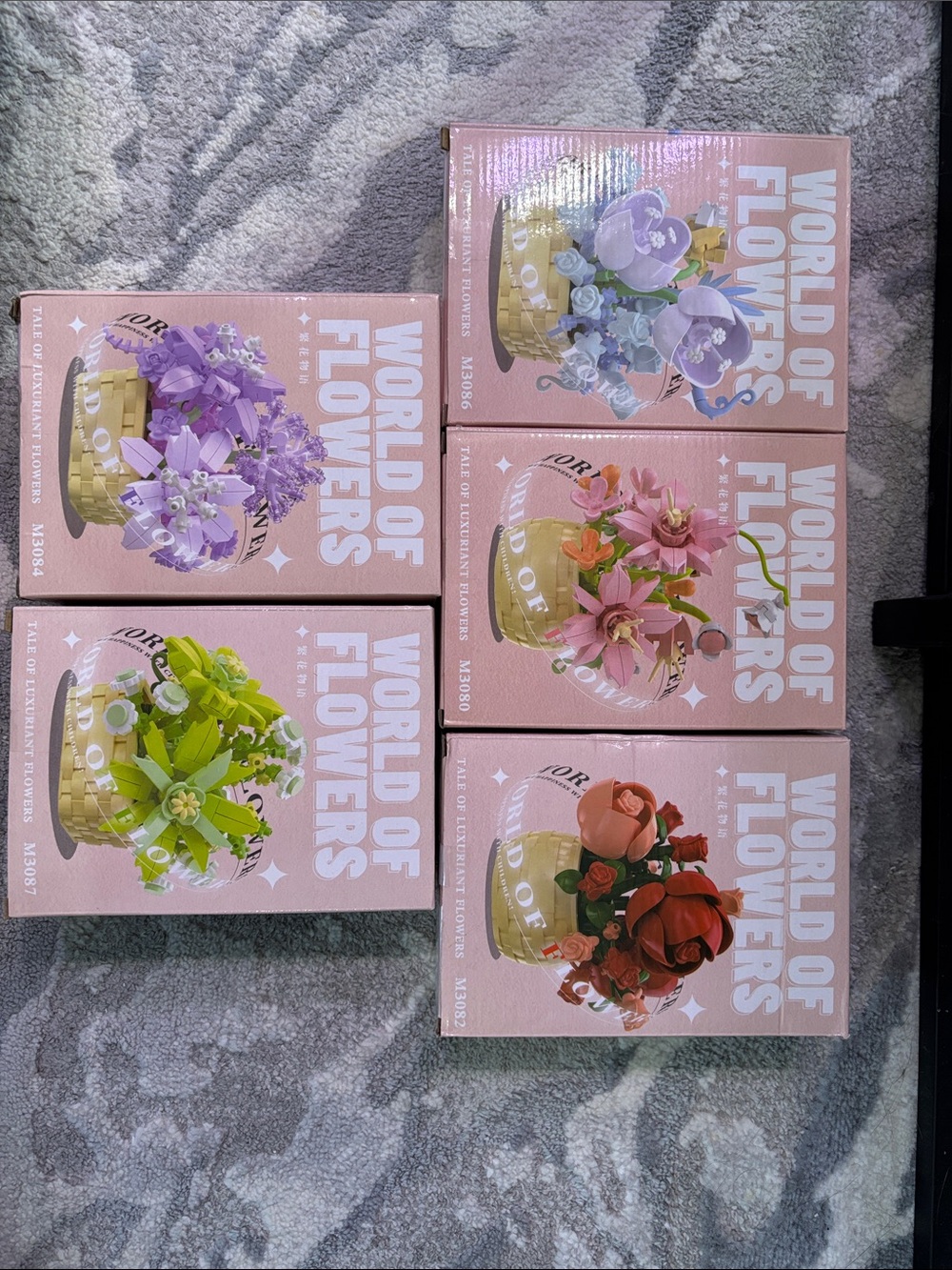 World of Flowers Kids Building Set - Pink Purple Green Red Assorted brand new